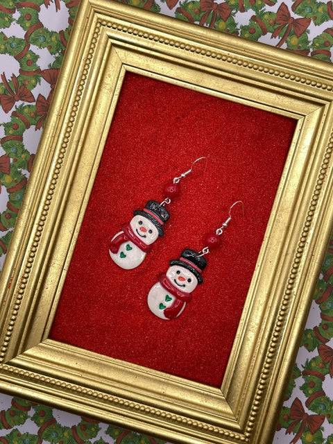 Cutie Snowman Dangle Earrings