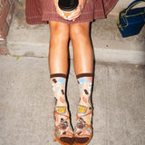 Gilmore Girls Lunch at Luke's Shimmer Sheer Crew Sock