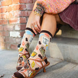 Gilmore Girls Lunch at Luke's Shimmer Sheer Crew Sock