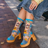 Gilmore Girls Stars Hollow Shimmer Sheer Crew Sock