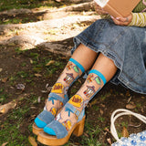 Gilmore Girls Stars Hollow Shimmer Sheer Crew Sock