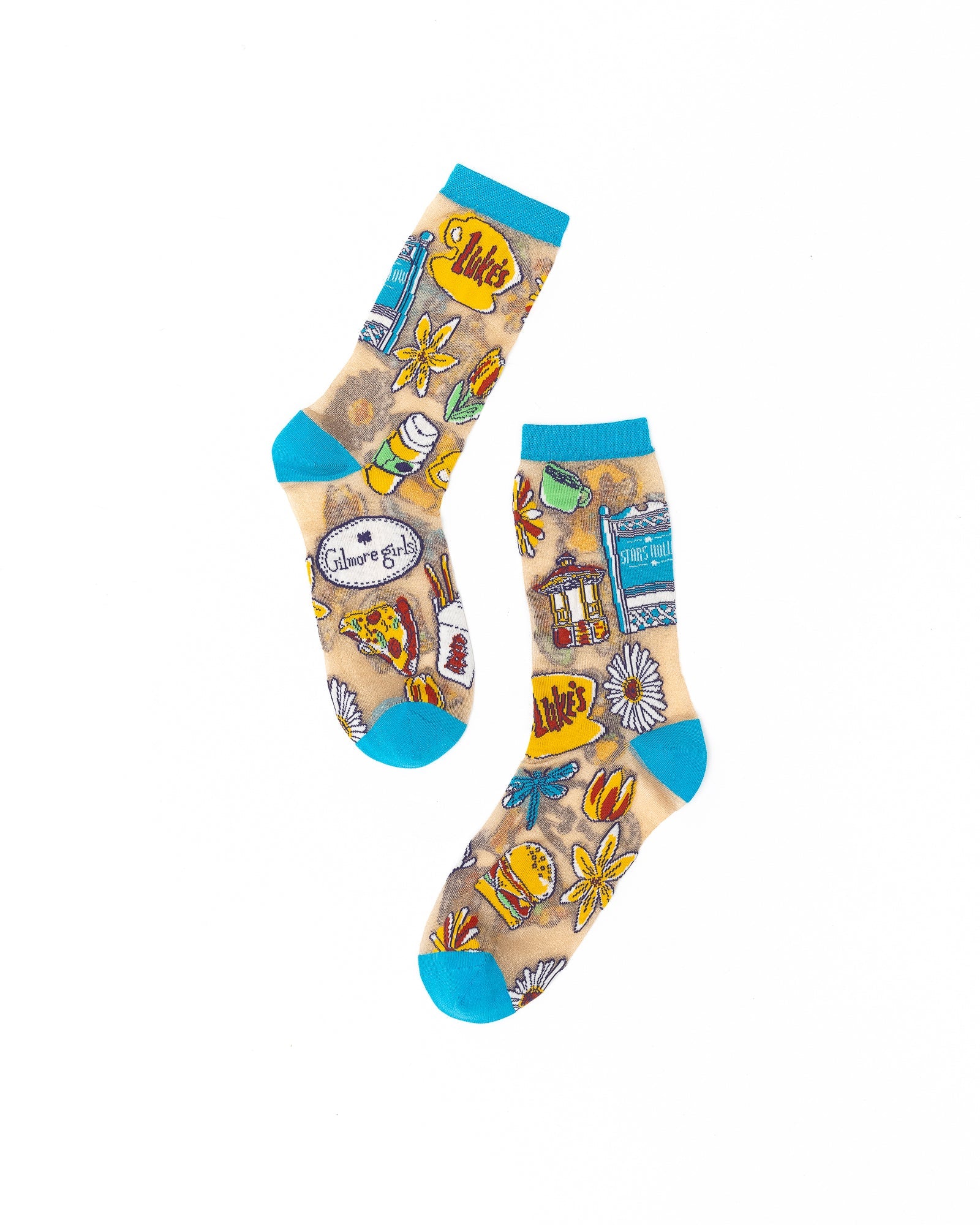 Gilmore Girls Stars Hollow Shimmer Sheer Crew Sock