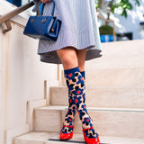 Bold Blue Sheer Knee High Sock