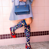Bold Blue Sheer Knee High Sock