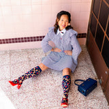 Bold Blue Sheer Knee High Sock