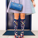 Bold Blue Sheer Knee High Sock