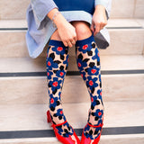 Bold Blue Sheer Knee High Sock