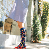 Bold Blue Sheer Knee High Sock