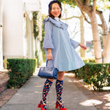 Bold Blue Sheer Knee High Sock
