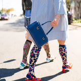 Bold Blue Sheer Knee High Sock