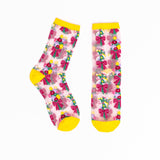 Bouquets All Day Shimmer Sheer Crew Sock