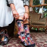Bride of Frankenstein Shimmer Sheer Crew Sock