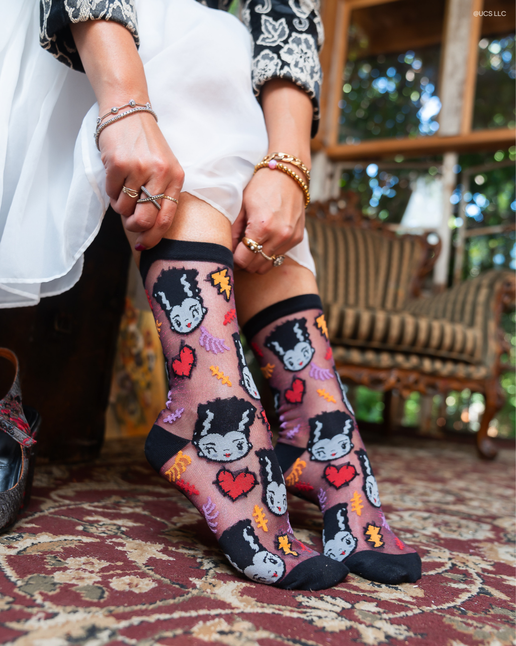 Universal Monsters Scary Cute Shimmer Sheer Socks Bundle