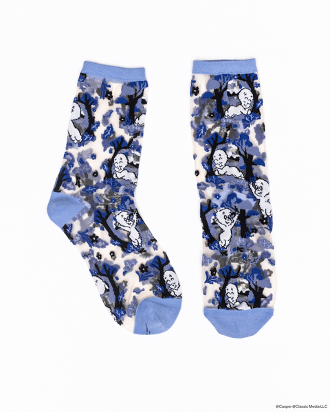 Casper and Trees Sheer Crew Sock