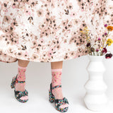 Cherry Blossom Sheer Crew Sock