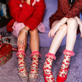 Cherry Bow Ruffle Sheer Crew Sock