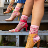 Cherry Blossom Sheer Crew Sock