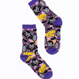 Dracula Scary Cute Shimmer Sheer Crew Sock