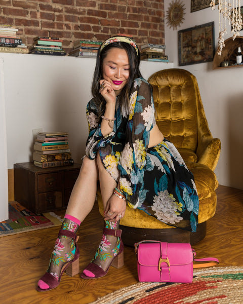 Black Sheer Socks Bundle 2 🌻 Floral Lover