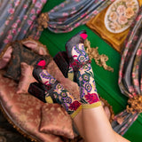 Festive Floral Sheer Crew Sock