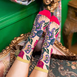 Festive Floral Sheer Crew Sock