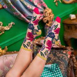Festive Floral Sheer Crew Sock