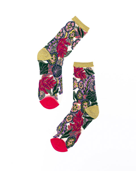 Fancy Floral Sheer Socks Bundle