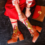 Flaming Cheetah Sheer Crew Sock