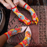 Flower Power Sheer Crew Sock