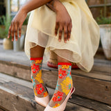 Flower Power Sheer Crew Sock