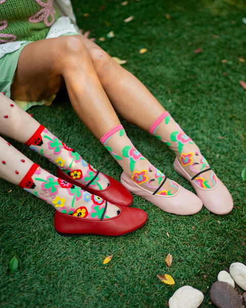 Ladybug & Flamingo Sheer Socks Bundle