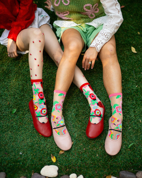 Ladybug & Flamingo Sheer Socks Bundle