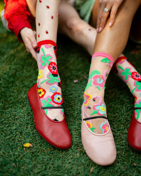Ladybug & Flamingo Sheer Socks Bundle
