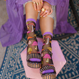 Magic Mushrooms Black Sheer Crew Sock