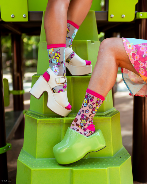 Minions Floral Shimmer Sheer Socks Bundle