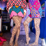 Pink Pop Leopard Print Sheer Tights