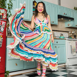 Candy Stripe Ruffle Crew Sock