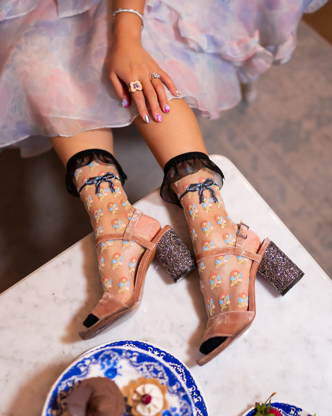 Bridgerton Style Ruffle Sheer Socks Bundle