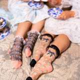 Repeat Floral Ruffle Sheer Crew Sock