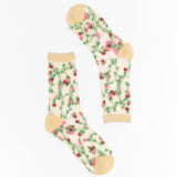 Sheer Rosettes Crew Sock