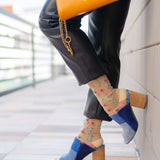 Sheer Rosettes Crew Sock