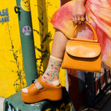 Sheer Rosettes Crew Sock