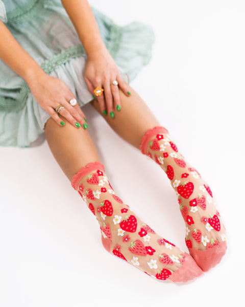 Strawberry Lovers Sheer Socks Bundle