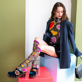 Y2K Hearts Black Sheer Knee High Sock