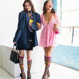 Y2K Hearts Black Sheer Knee High Sock