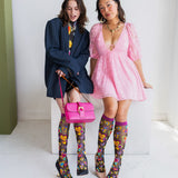Y2K Hearts Black Sheer Knee High Sock