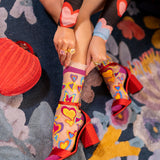 Y2K Hearts Ruffle Sheer Crew Sock