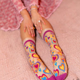Y2K Hearts Ruffle Sheer Crew Sock