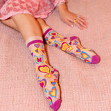 Y2K Hearts Ruffle Sheer Crew Sock