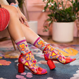 Y2K Hearts Ruffle Sheer Crew Sock